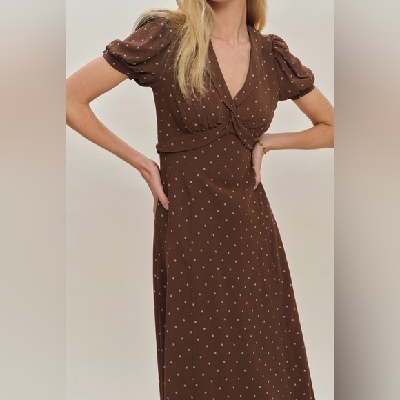 Reformation x Devon Lee Carlson Michelle Puff Sleeve Dress B2581 - Picture 5 of 9